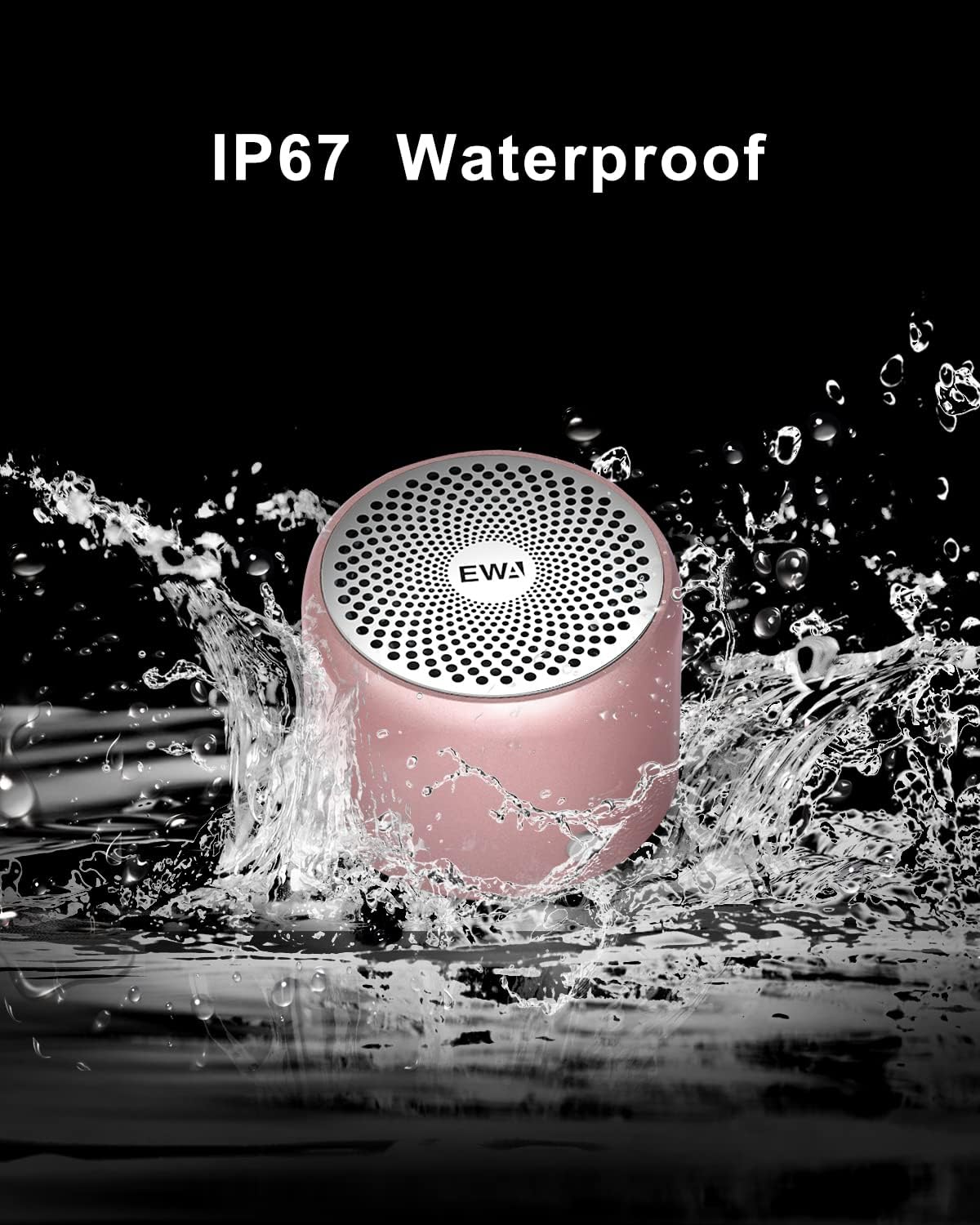 EWA A106 Portable Mini Bluetooth Speaker, Enhanced Bass and High Definition Sound, Portable Design, for iPhone, iPad,Nexus,Laptops and More (Rosegold)