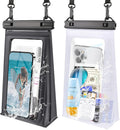 2 Pack Large Waterproof Phone Pouch, IPX8 Double Sealing Floating Waterproof Bag for iPhone 16 15 14 Pro Max Sumsang S25 S24 Google All Devices