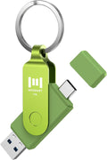 MOSDART 1TB USB3.1 Fast Speed C and A Dual Flash Drive, exFAT Memory Stick with Keychain and LED Indicator, for iPhone 15 and 16, Android Phone, iPad, MacBook, and Other Laptops, Green