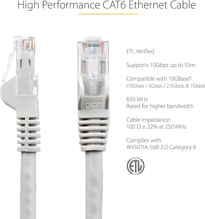 StarTech 8ft CAT6 Ethernet Cable - Image 2