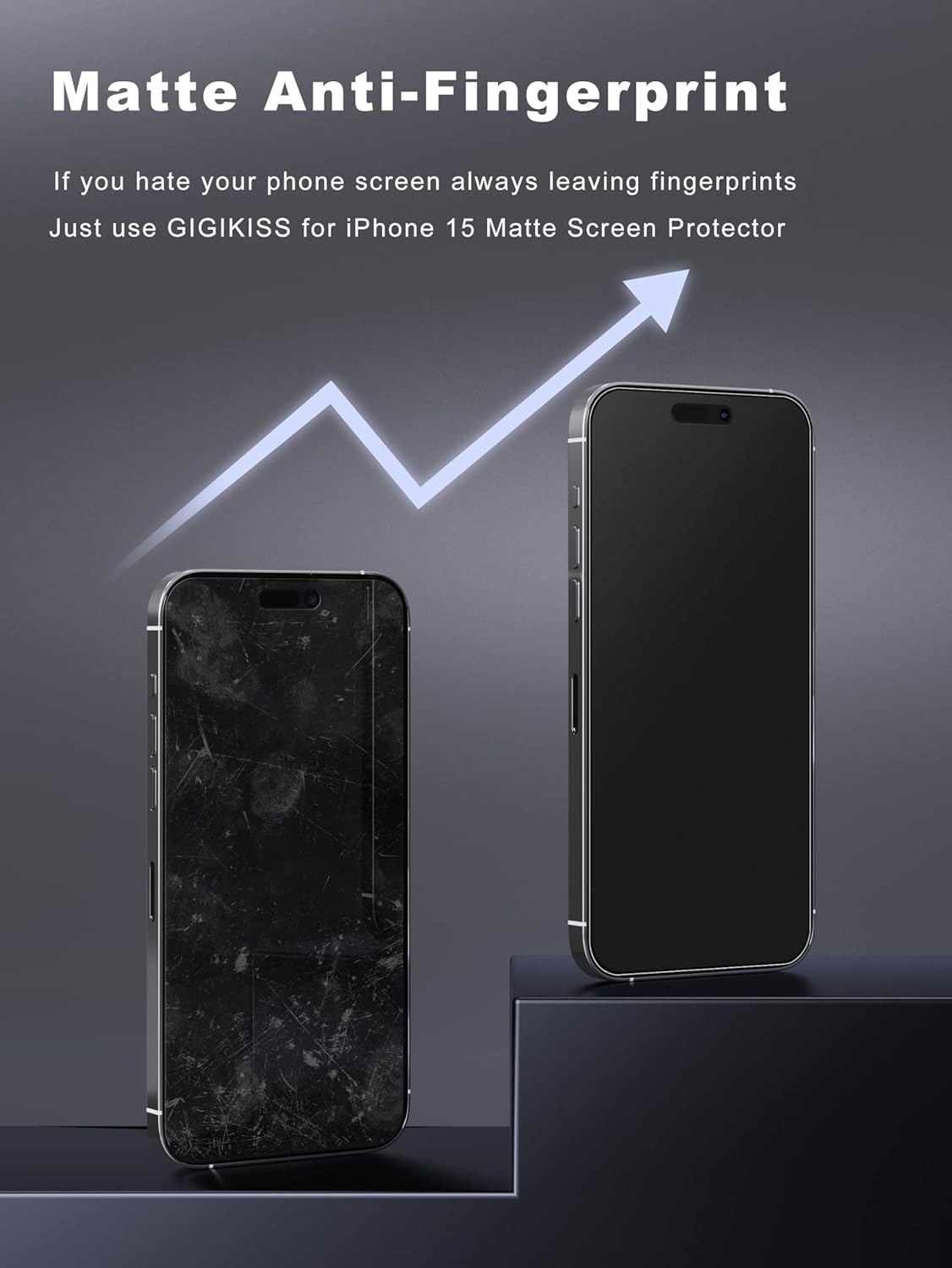 2 Pack Matte Screen Protector for iPhone 15-6.1 inch, Anti-Fingerprint & Anti-Glare Screen Protector Tempered Glass Easy Installation