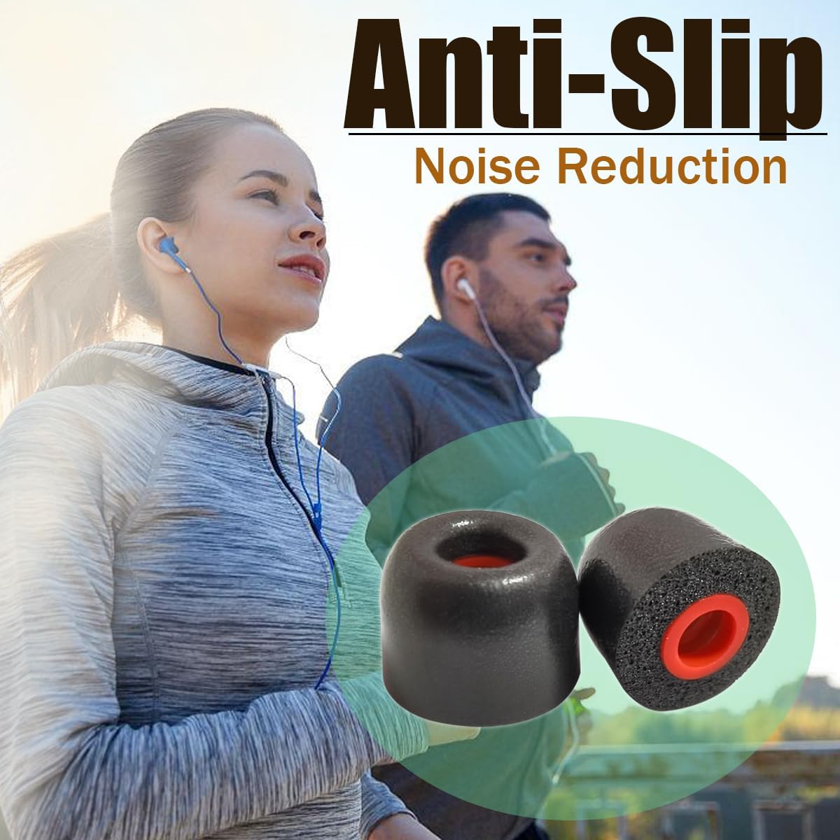 Memory Foam Tips Replacement Earbuds Tips Noise Reduction Anti-Slip fit 4.5mm-6.3mm Nozzle in-Ear Earphones with Storage Box