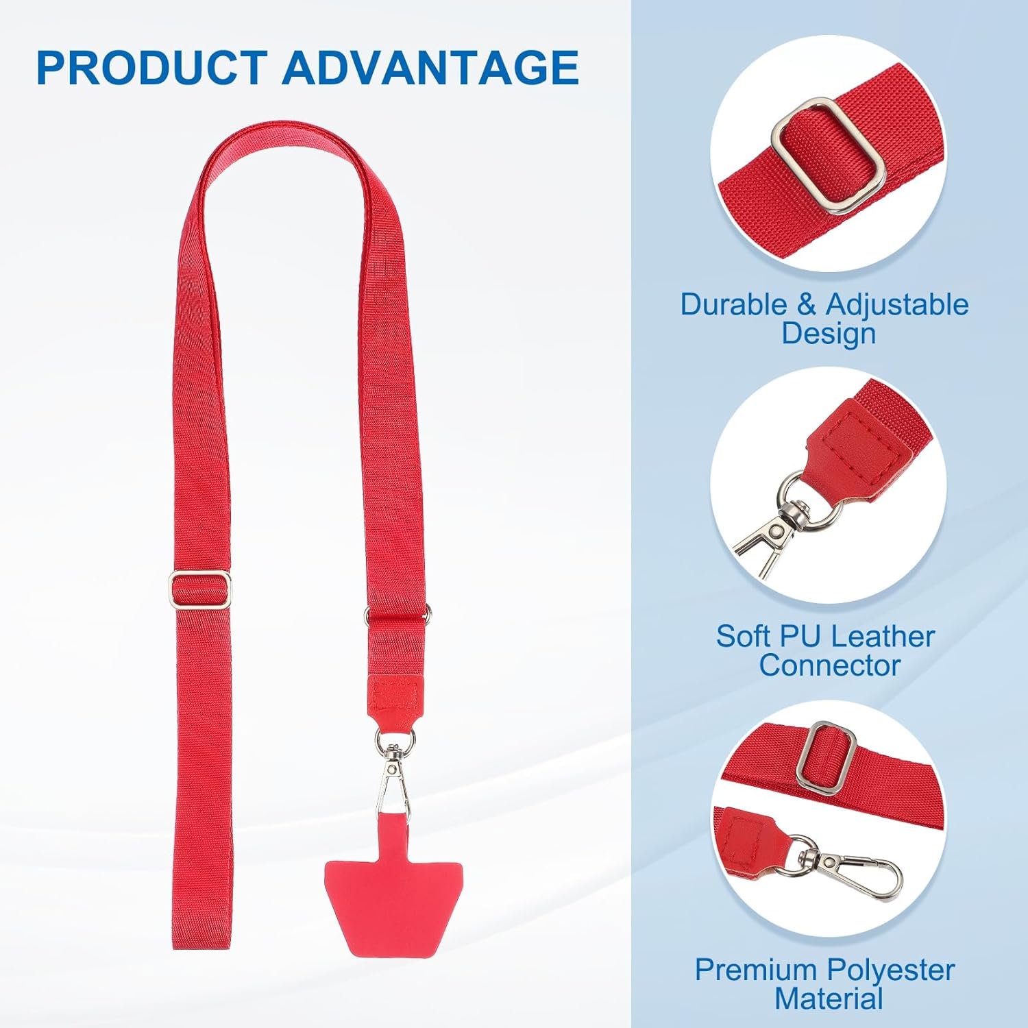PATIKIL Smart Phone Lanyard with Wrist Strap and Patches for Most Smartphones ID Badges Keychain