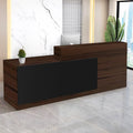 Reception Desk with Counter Modern Checkout Counter with Lockable Drawer Keyboard Tray Receptionist Desk for Office Salon Reception Table H Left 71inch/180cm