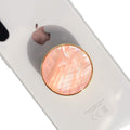 OnTheGrip Cute Natural Seashell Design Round Shape Collapsible Mobile Phone Grip Stand Holder for Smartphone Tablet Cell Phone Accessory (Peach)