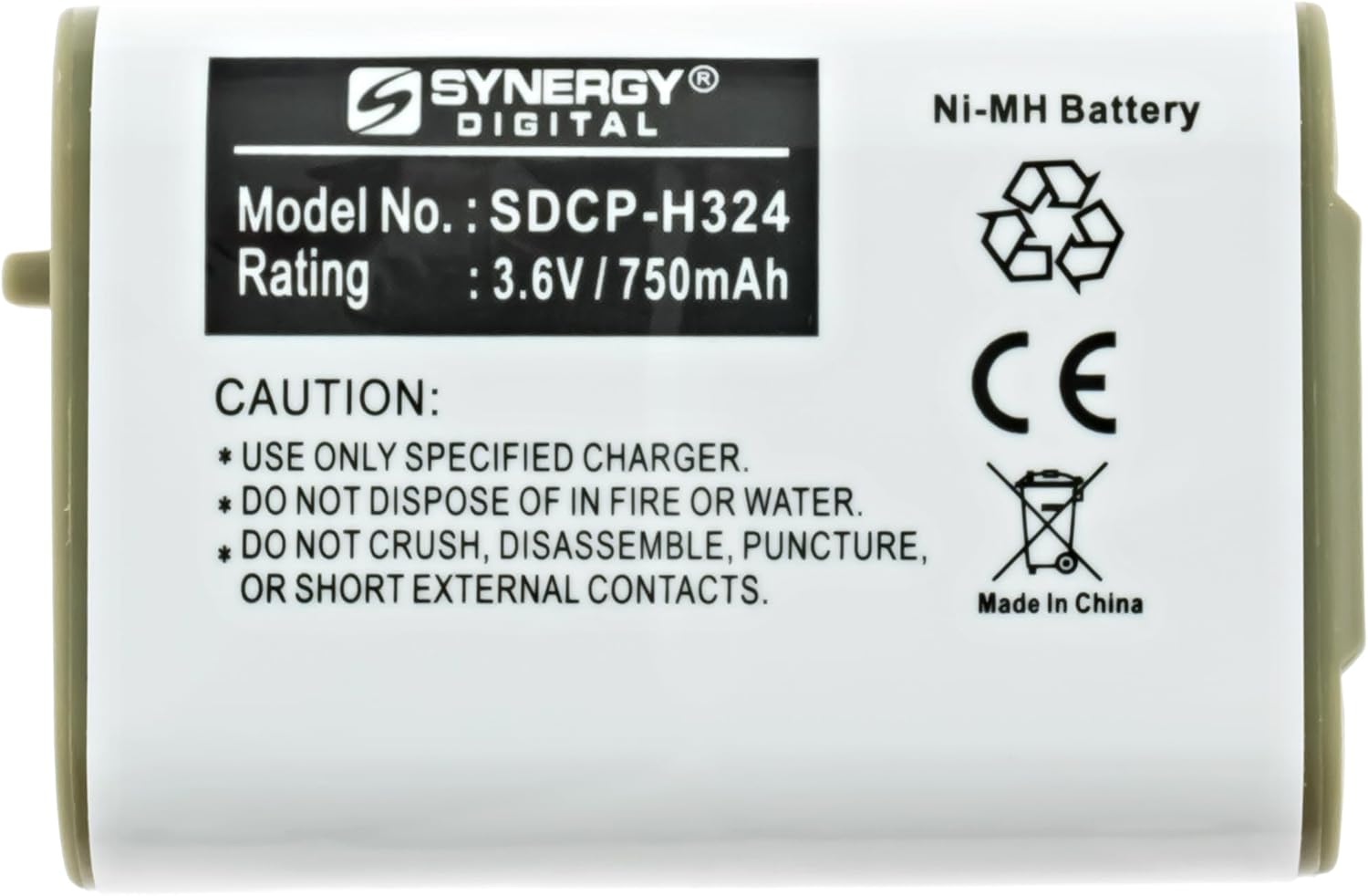 Synergy Digital Cordless Phone Batteries, Works with Panasonic HHR-P103 Cordless Phone, (Ni-MH, 3.6V, 750 mAh) Ultra Hi-Capacity, Combo-Pack Includes: 2 x SDCP-H324 Batteries