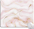 Mouse Pad, Pink Marble with Gold Glitter Wave Mouse Pad Rectangle Custom Designs, Waterproof Anti-Slip Rubber Mousepad Office Accessories Desk Decor Wireless Mouse Pads for Computers Laptop
