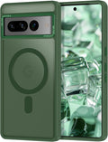 Magnetic for Google Pixel 7 Pro Case, [Military Grade Drop Protection] [Compatible with MagSafe] Shockproof Slim Translucent Matte Anti-Slip for Women Girls Men Case, Forest Green