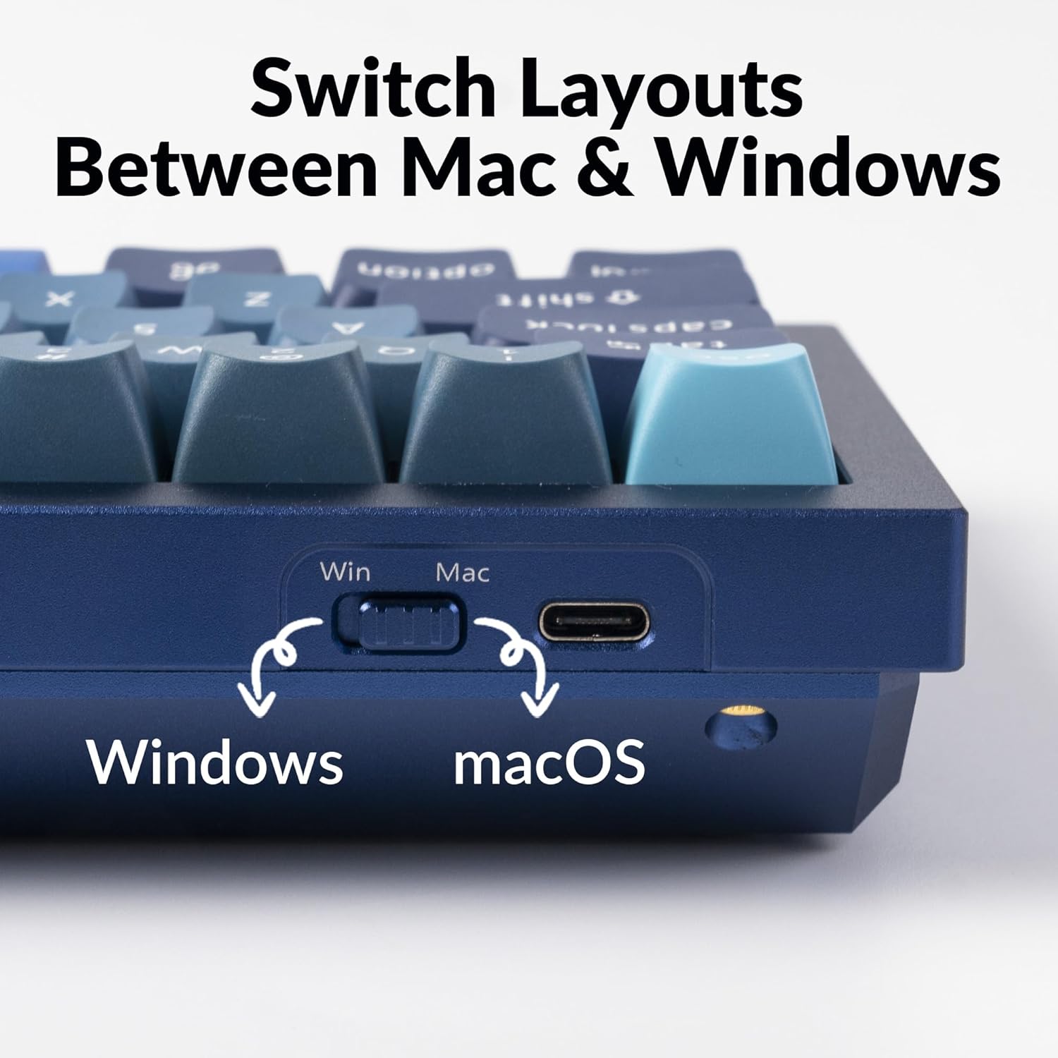 Keychron Q4 Wired Custom Mechanical Keyboard, 60% Layout QMK/VIA Programmable Macro with Hot-swappable Gateron G Pro Brown Switch Double Gasket Compatible with Mac Windows Linux(Navy Blue)
