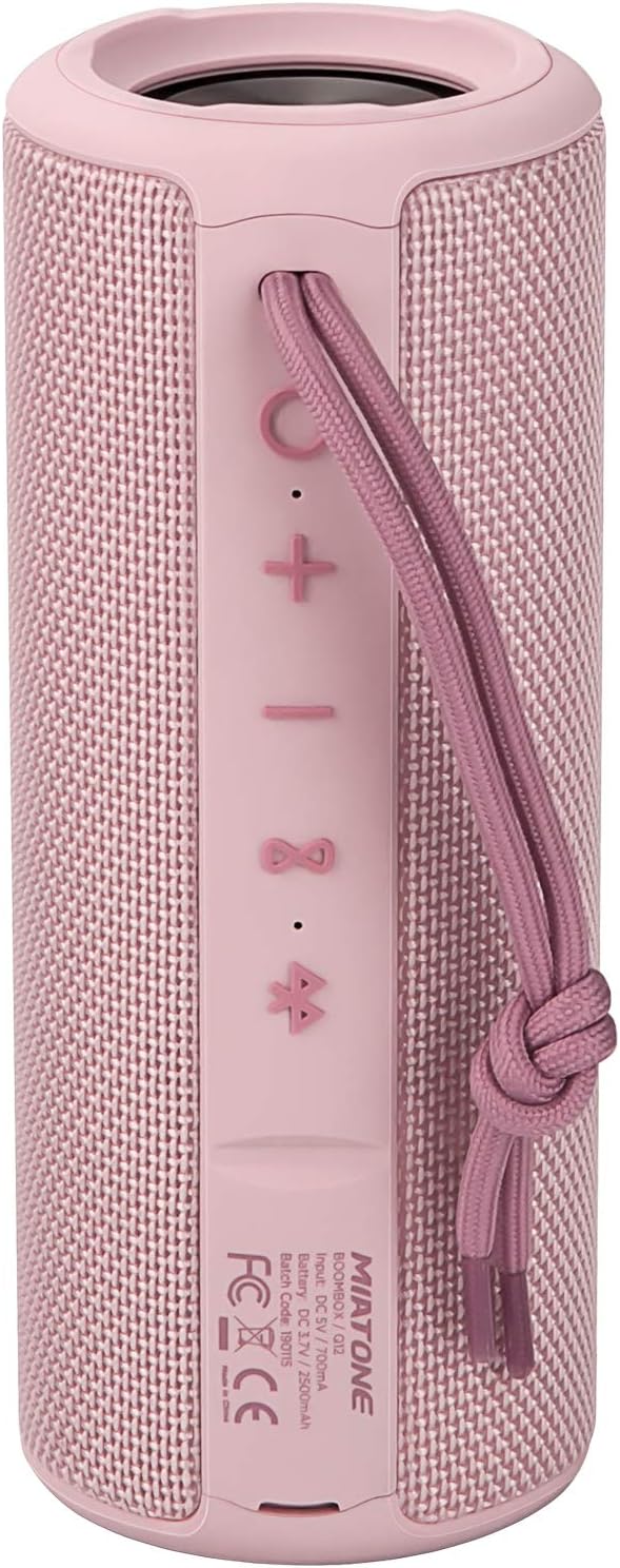 MIATONE Boombox Outdoor Portable Bluetooth Speaker Waterproof Wireless Speakers Gifts for Women Mothers Mom Wife Her - Pink