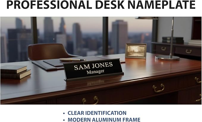 2" x 8" Aluminum Office Desk Nameplate Sign Holder 1 Pack - Image 6