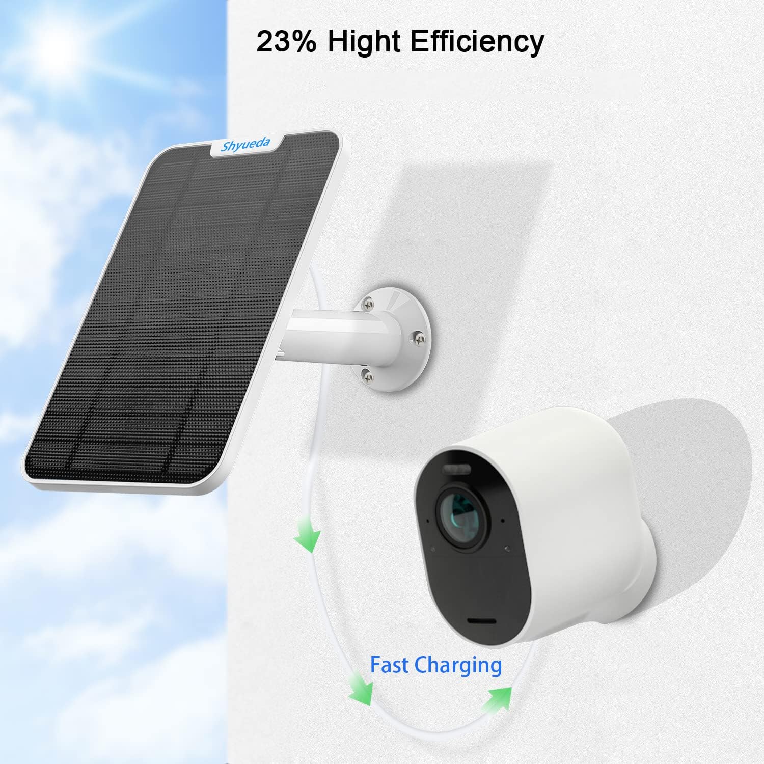 4W Solar Panel Charging Compatible with Arlo Pro 3/Pro 4/Pro 5S/Ultra/Ultra 2 only, with 13.1ft Waterproof Charging Cable, IP65 Weatherproof,Includes Secure Wall Mount(3-Pack)(Magnetic Connector)