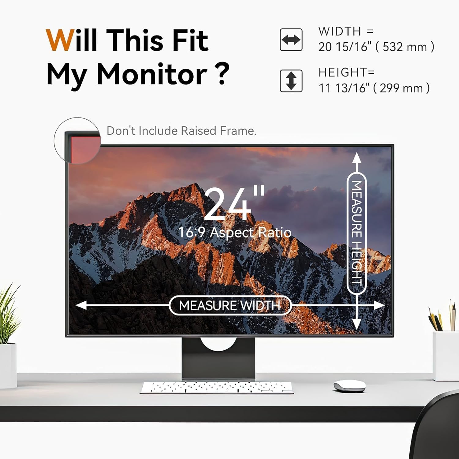 [5-Pack] 24 Inch 16:9 Computer Privacy Screen Filter for Monitor - Privacy Shield and Anti-Glare Protector