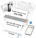 iDPRT MT610 Portable Thermal Printer, Mobile-Travel-Printers, Inkless-Wireless-Small-Printer for Home Use, Office, Vehicles, Bluetooth Printers Supports 8.5" x 11" US Letter & A4 & A5 Size