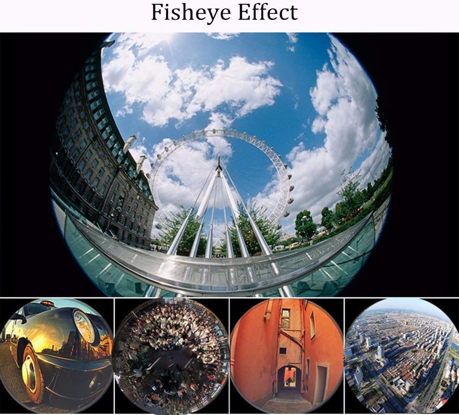 3 in 1 Cell Phone Camera Lens Kit Wide Angle Macro Fisheye Lens Universal for Smart Phones iPhone Samsung Android Black