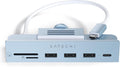 Satechi Clamp Hub USB-C – USB-C Data Port, USB-A 3.0 Data Ports, Micro/SD Card Reader – for Apple Studio Display and 24-inch iMac M1 2021. Not Compatible with 2020 and Earlier iMac Models (Blue)
