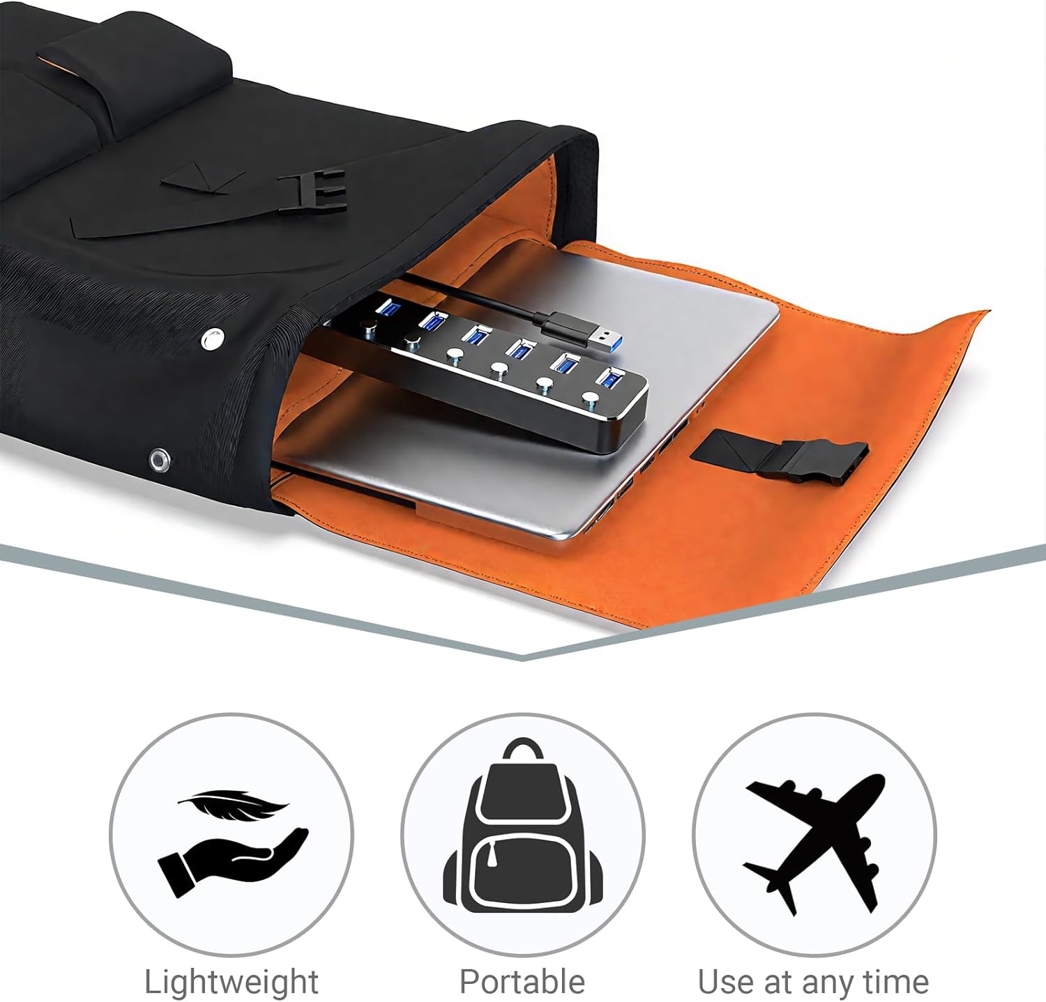 USB 3.0 Hub 7 Port USB Hub with 2ft Long Cable Aluminum USB Hub for Laptop and PC with Individual On/Off Switch and LED Indicator