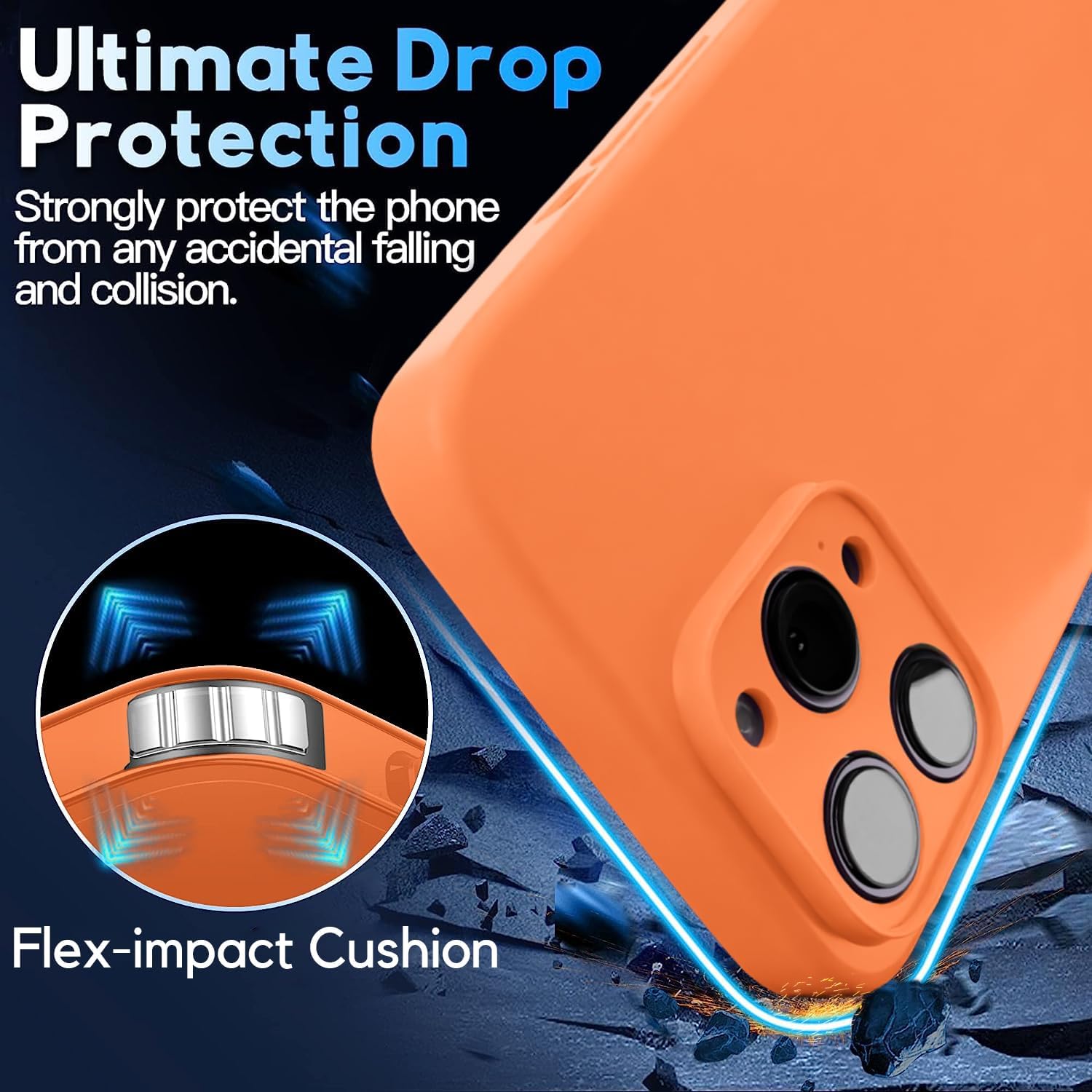 Blaspins Crossbody Lanyard Strap Case for iPhone 13 Pro, Neck Cross Body, Adjustable Holder Removable, Drop Protection Shockproof, Hands-Free Silicone Case 6.1 inch, 150 cm Strap, iP13Pro - Orange