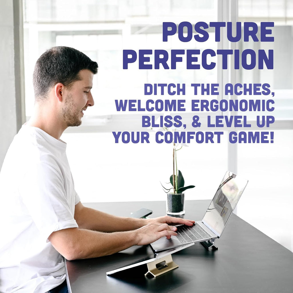 Steepy Adjustable Laptop Stand for Desk - 3 Heights Computer Stand - Laptop Riser