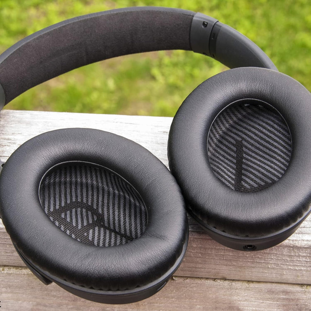 Replacement Earpads Cushions for Bose QuietComfort 35 (QC35) & Quiet Comfort 35 II (QC35 ii) Headphones, Ear Pads with Softer Leather, Noise Isolation Foam, Comfortable Thickness