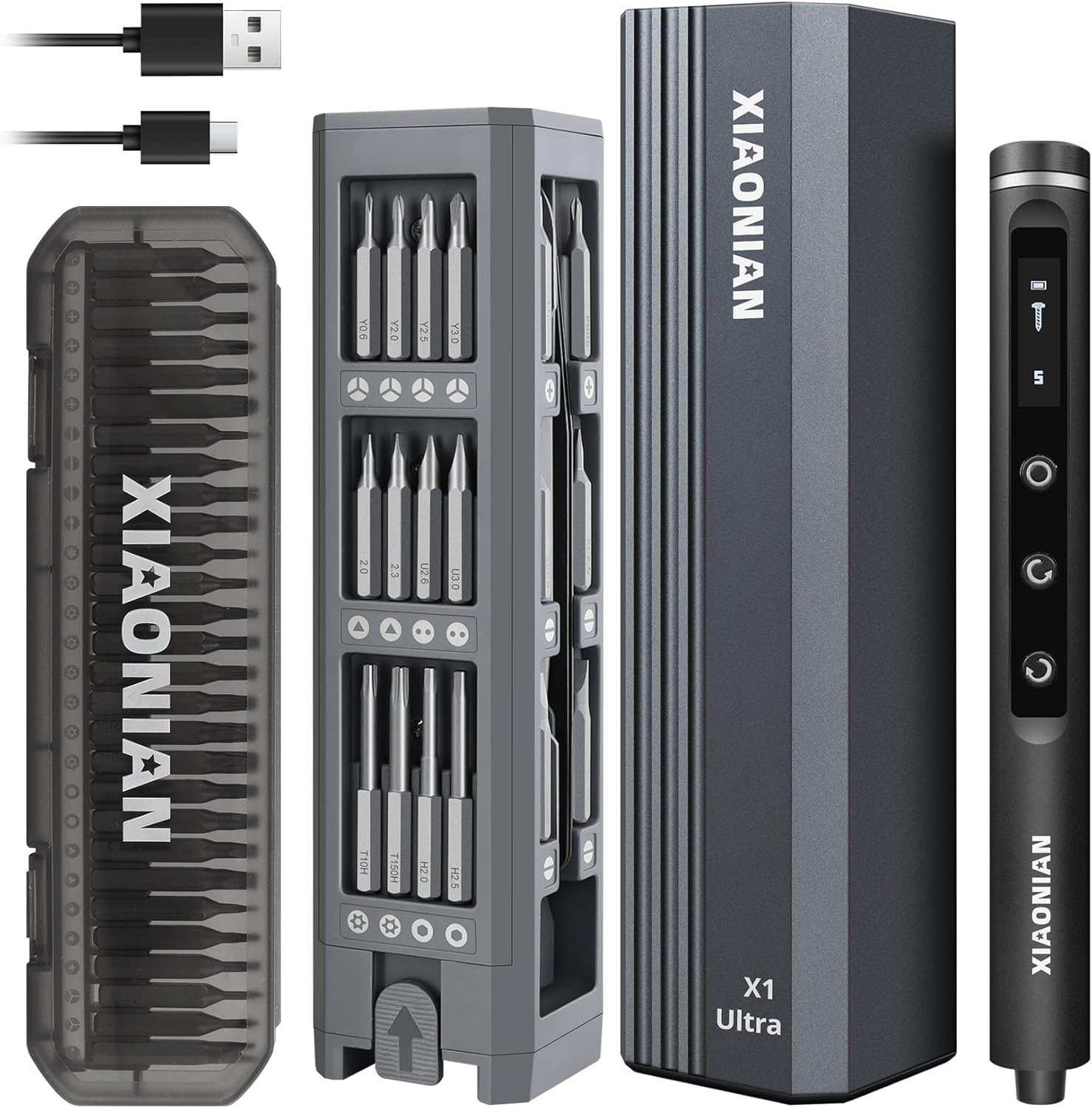 3.7V Precision Electric Screwdriver Set,76 IN 1 Magnetic Storage Mini Electric Screwdriver Cordless Set with LED Display,5 Torque Settings Repair Tool Kit for Electronics Phone Camera Laptop Watch