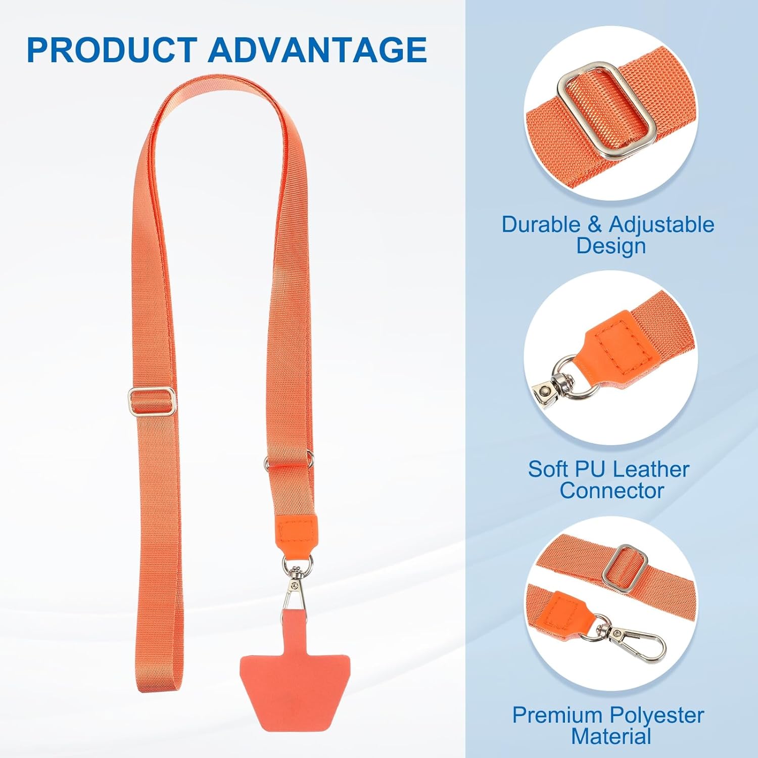 PATIKIL Smart Phone Lanyard with Wrist Strap and Patches for Most Smartphones ID Badges Keychain
