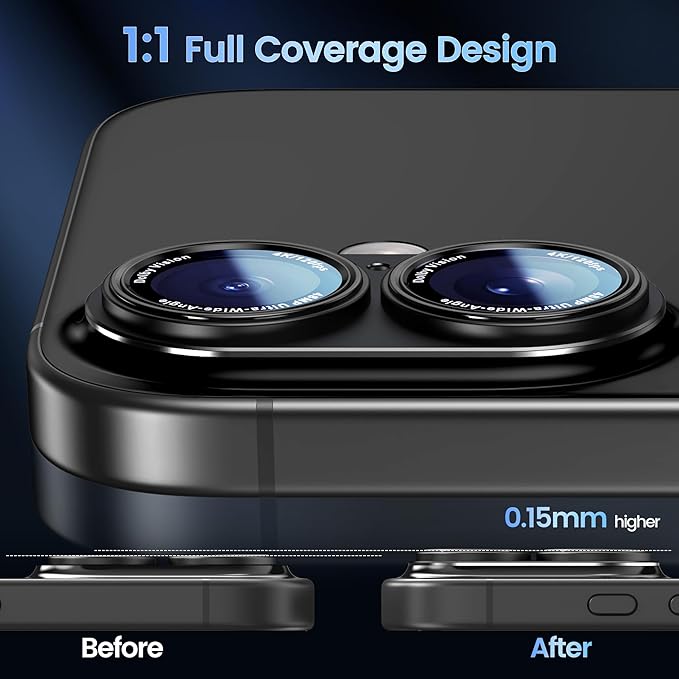 CACOE Camera Lens Protector for iPhone 16/16 Plus/17 - Image 3