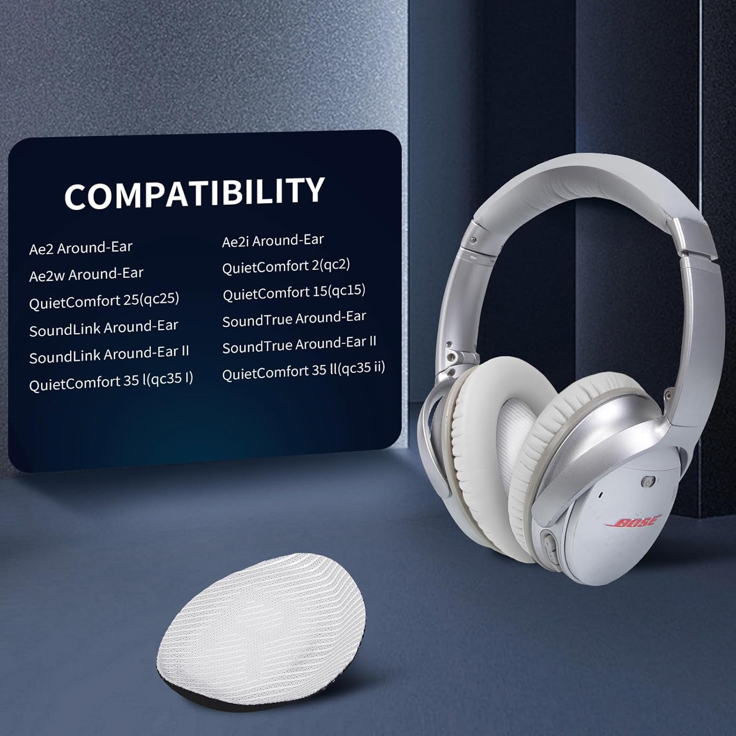 Ear Pads for Bose QC35: Durable Comfortable Noise Cancellation Replacement Cushion Earpads for Bose Quitecomfort 35 QC35 QC35 ii Headphones with Good Audio Quality
