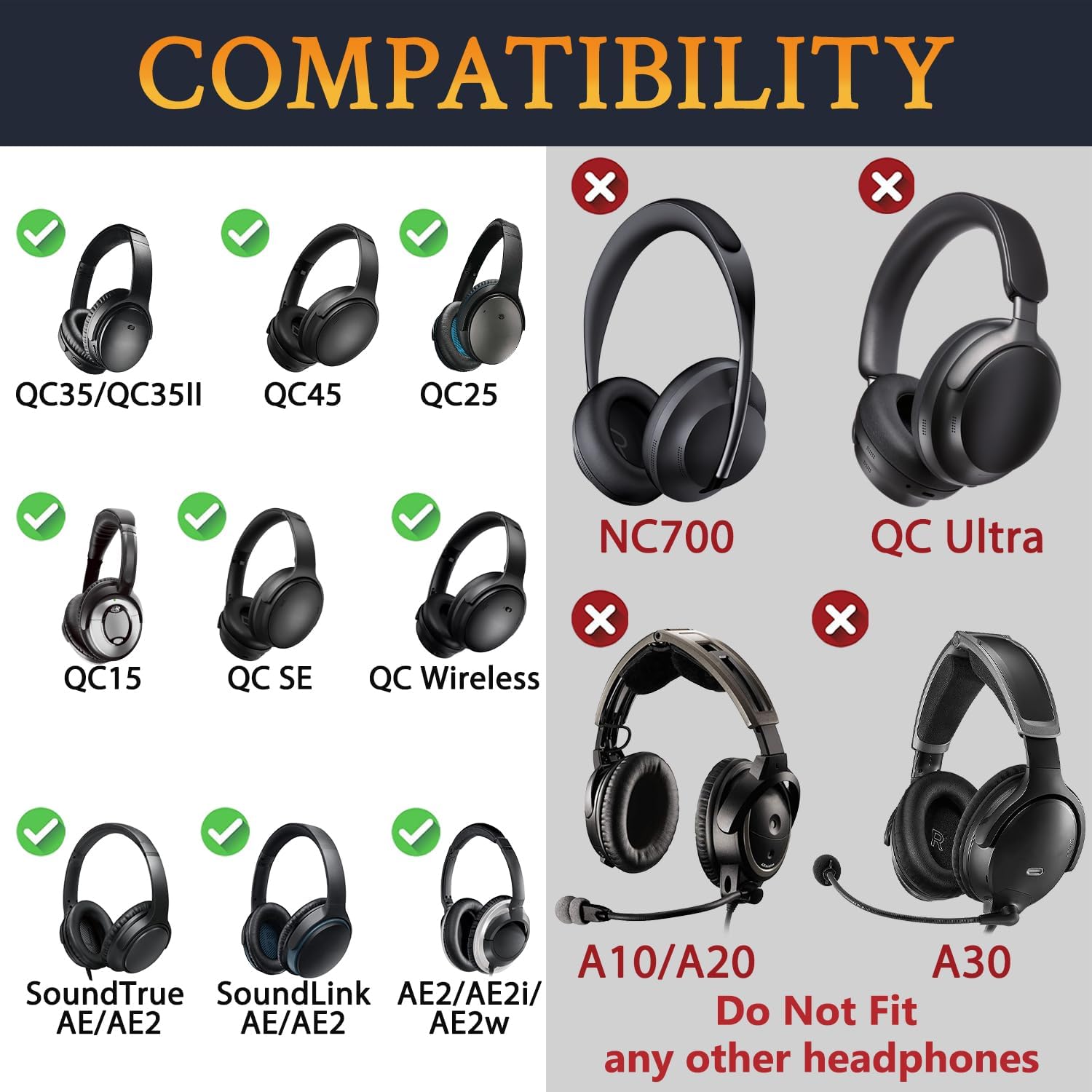 SOULWIT Silicone Ear Pads Cover Protector for Bose QuietComfort QC15 QC25 QC2 QC35 QC45/Ae2 Ae2i Ae2w/SoundTrue & SoundLink AE Headphones Cushions, Sweatproof, Easily Washable - Purple Black