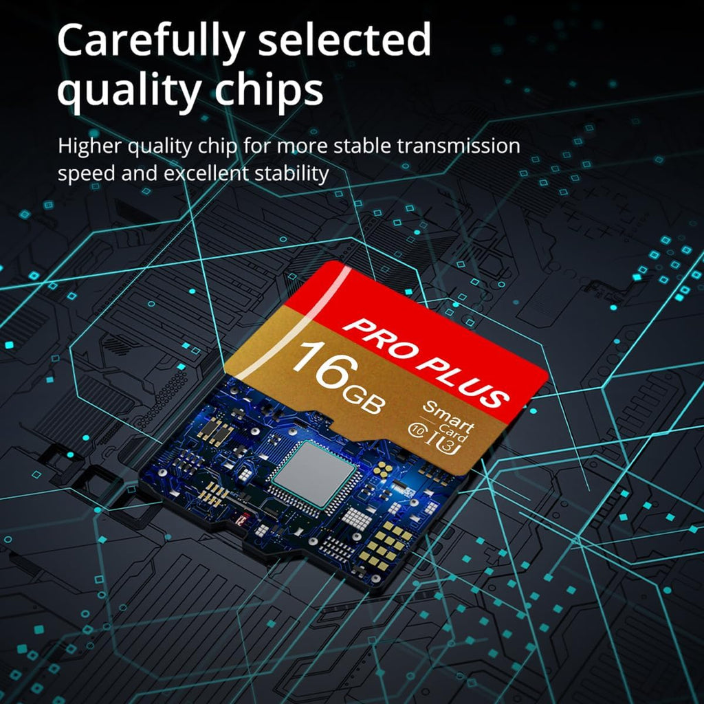 2 Pack TF Card 16GB with Adapter, High Speed Memory Card, UHS-I C10 A1 Memory TF Card for Tablet/Mobile Phone/Camera/Car Audio/Game Console (TF162 Red Gold 16GB)