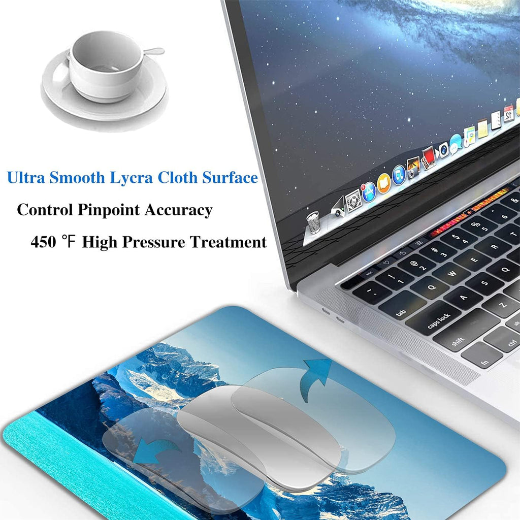 Snow Mountain Mouse Pad, Scenic Lake Mousepad for Design, Anti-Slip Rubber Base Wireless Mouse Pads for Laptop