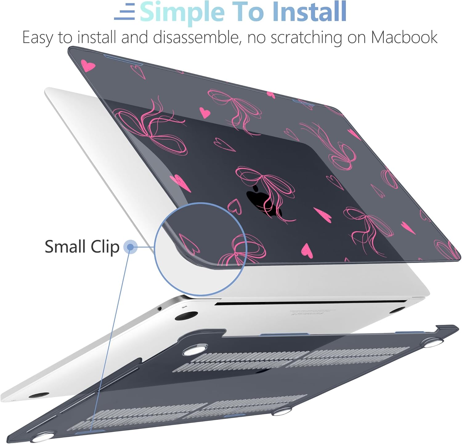 MEEgoodo Case for MacBook Pro 13 inch Case 2022 2021 2020 New A2338 M2/M1 A2251 A2289, Laptop Hard Shell with Keyboard & Camera Cover Compatible with 13 inch MacBook Pro, Ribbons Bow