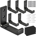 Folding Coat Hooks, Foldable Wall Hooks for Hanging Aluminum Alloy Cloth Hanger Coat Hanger Headphones Holder Headset Wall Hanger Hook- Pack of 6 (Black)
