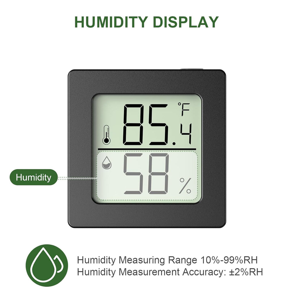 2 Pcs Digital Hygrometer Indoor Thermometer Humidity Meter Room Thermometer with Temperature and Humidity Monitor Mini Hygrometer Thermometers ℉/℃ for Greenhouse Cellar by QPEUIM