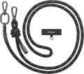 MAGEASY Universal Cell Phone Lanyard - Anti-Theft Thick Rope Crossbody Phone Strap for iPhone 16 Pro Max & Most Smartphones, for Men & Women | 8.3mm Reflect Black