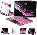 Transparent Case with Keyboard for iPad 9th (7th, 8th, and 9th Gen) 10.2 Inch,with 7-Color Backlit Wireless Keyboard,360°Rotatable Protective Case Multi-Touch Trackpad,with Pencil Holder,Pink