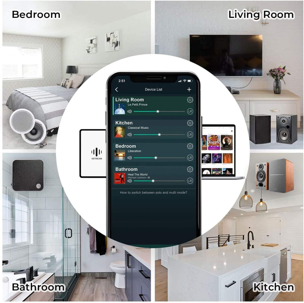 AirPlay 50W x 2 Stereo Amplifier for Home Audio Speakers - Multiroom Wireless Music Streaming with WiFi & Bluetooth - Spotify & Tidal Support | Arylic Up2stream A50+