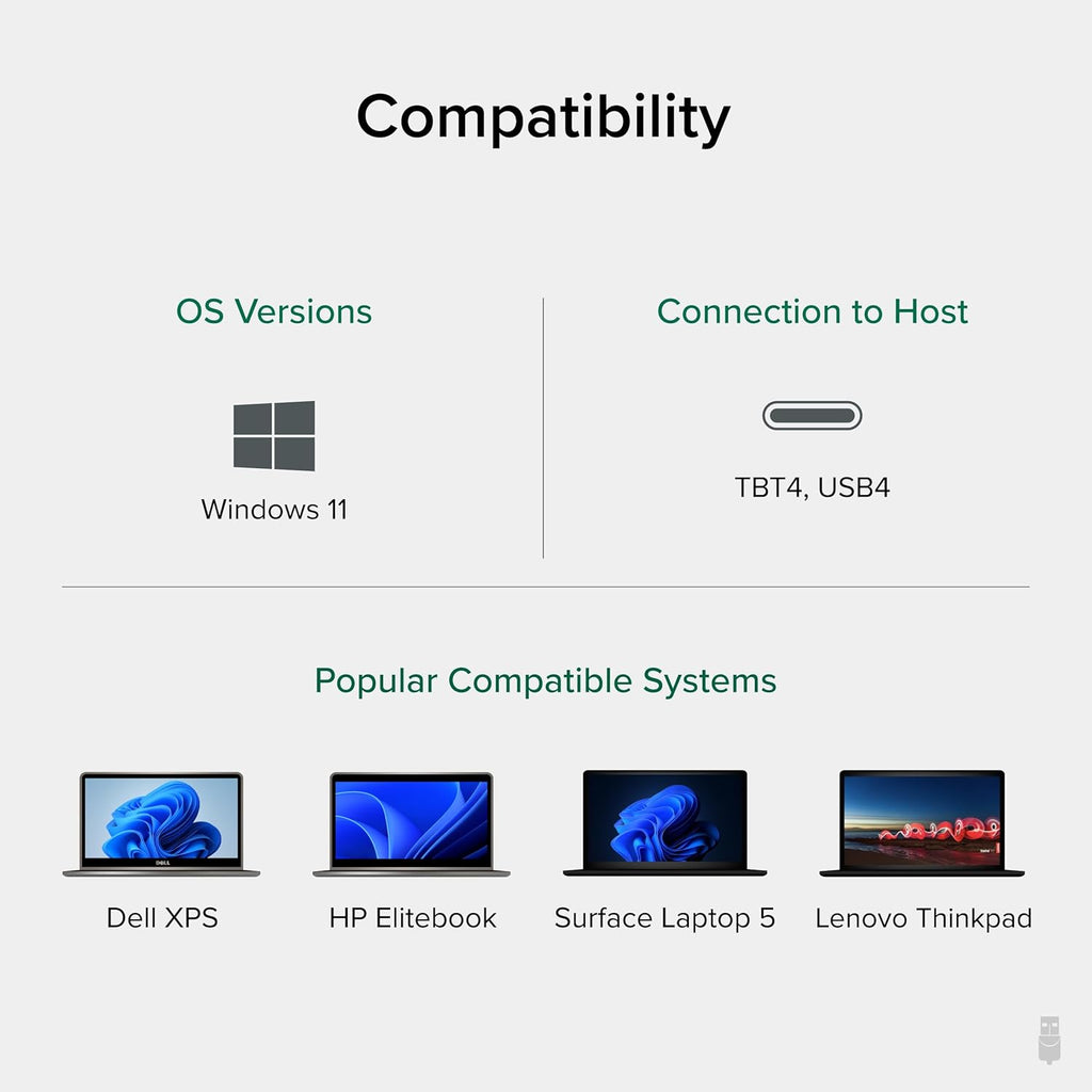 Plugable USB C Docking Station Dual Monitor, 11-in-1, USB4 40G 100W Laptop Charging Dock for Windows and Thunderbolt, 4K HDMI 2.1 upto 120Hz, 2.5Gbps Ethernet, SD Reader, 20W USB-C Charging Driverless