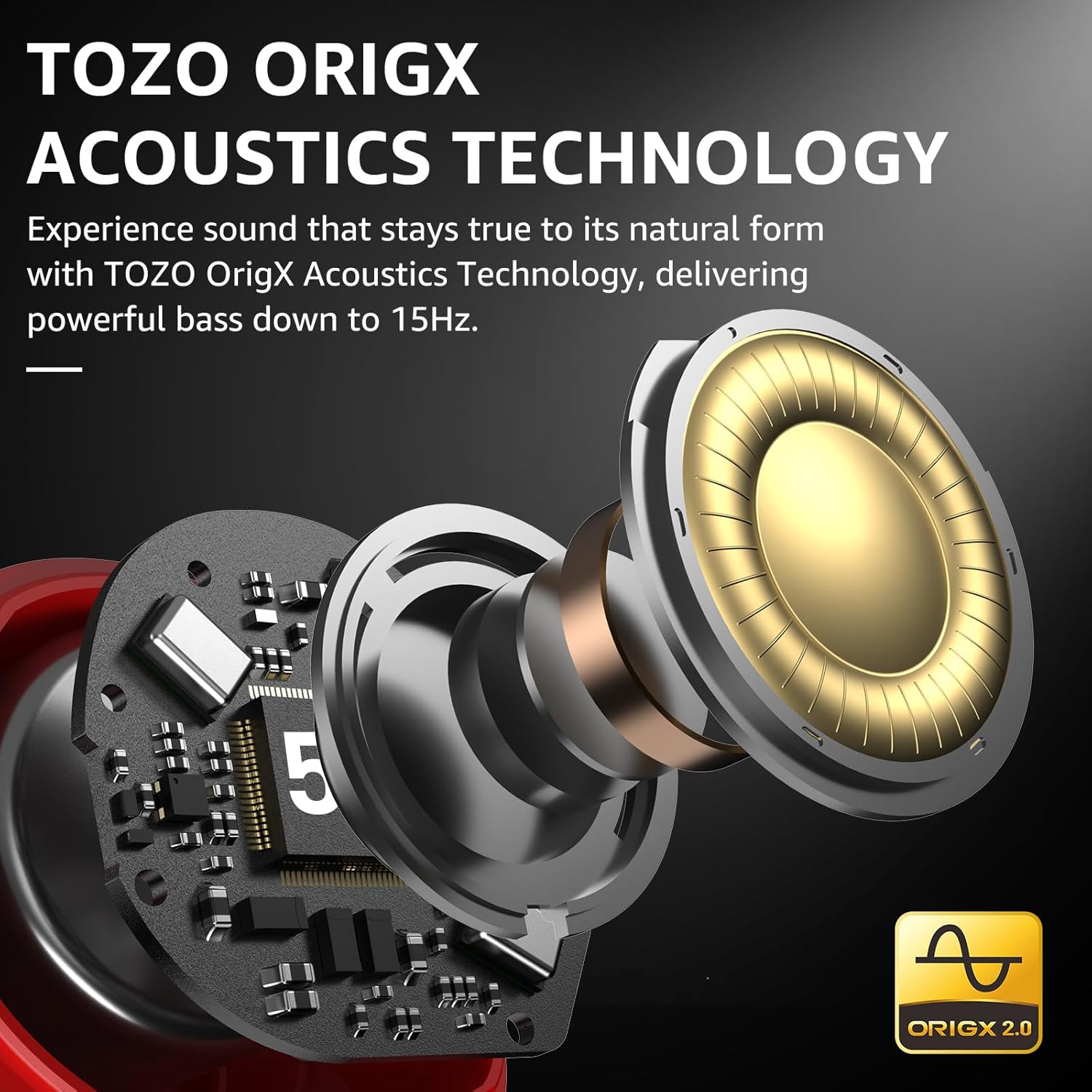 TOZO NC9 Hybrid Active Noise Cancelling Wireless Earbuds, 6 Mics ENC Clear Call, IPX8 Waterproof, in Ear Bluetooth 5.3 Headphones Stereo Bass Ear Buds 59H Playtime with LED Display 32 EQs via APP