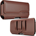 DeBin Case for Galaxy S25 S24 5G S23, S22, S21, S20, S10, S9, A10e, A01, Note 10, Cell Phone Belt Holster Clip Pouch Holder Cover (Fits Samsung with Otterbox Commuter Case) Brown