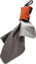 SPUDZ Ultra Microfiber Lens Cleaner – Closable Pouch, Clip-On, Washable – for Optics, Scopes, Glasses | Blaze Orange, 6 x 6 Inch