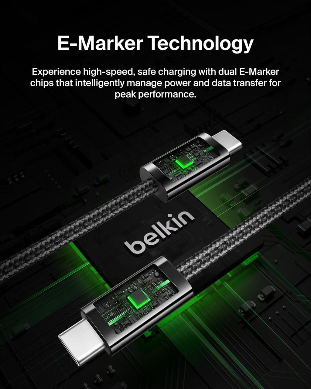 Belkin USB C to USB C Cable 2-Pack, 6.6ft, 240W - Type C Charger, iPhone Charger Cord, Soft, Braided, Flexible for iPhone 17, Galaxy S25, Pixel 10, MacBook, Chromebook, iPad Pro, Switch – Black
