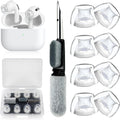 4 Pair Compatible with AirPods Pro 2nd/1st Generation Replacement Ear Tips,with Noise Reduction Hole & Built-in dust Guard Screen,for USB-C Charging Case with Cleaner kit -(4 Sizes XS/S/M/L)