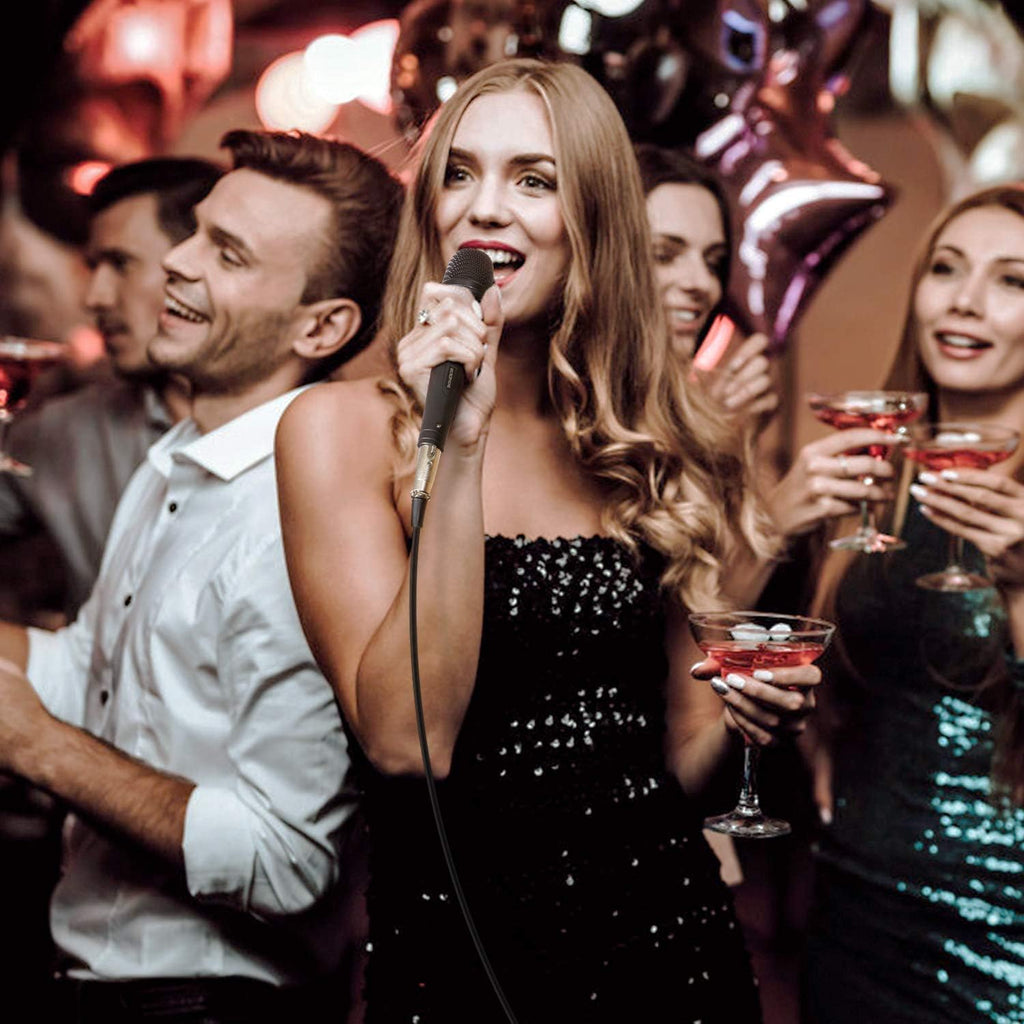 TONOR K1 Vocal Microphone for Singing, Dynamic Handheld Wired Karaoke Mic, Microfono with 5M XLR to 1/4" Cable, Compatible with Amp, Mixer, Suitable for Speech, Karaoke and Outdoor Activities