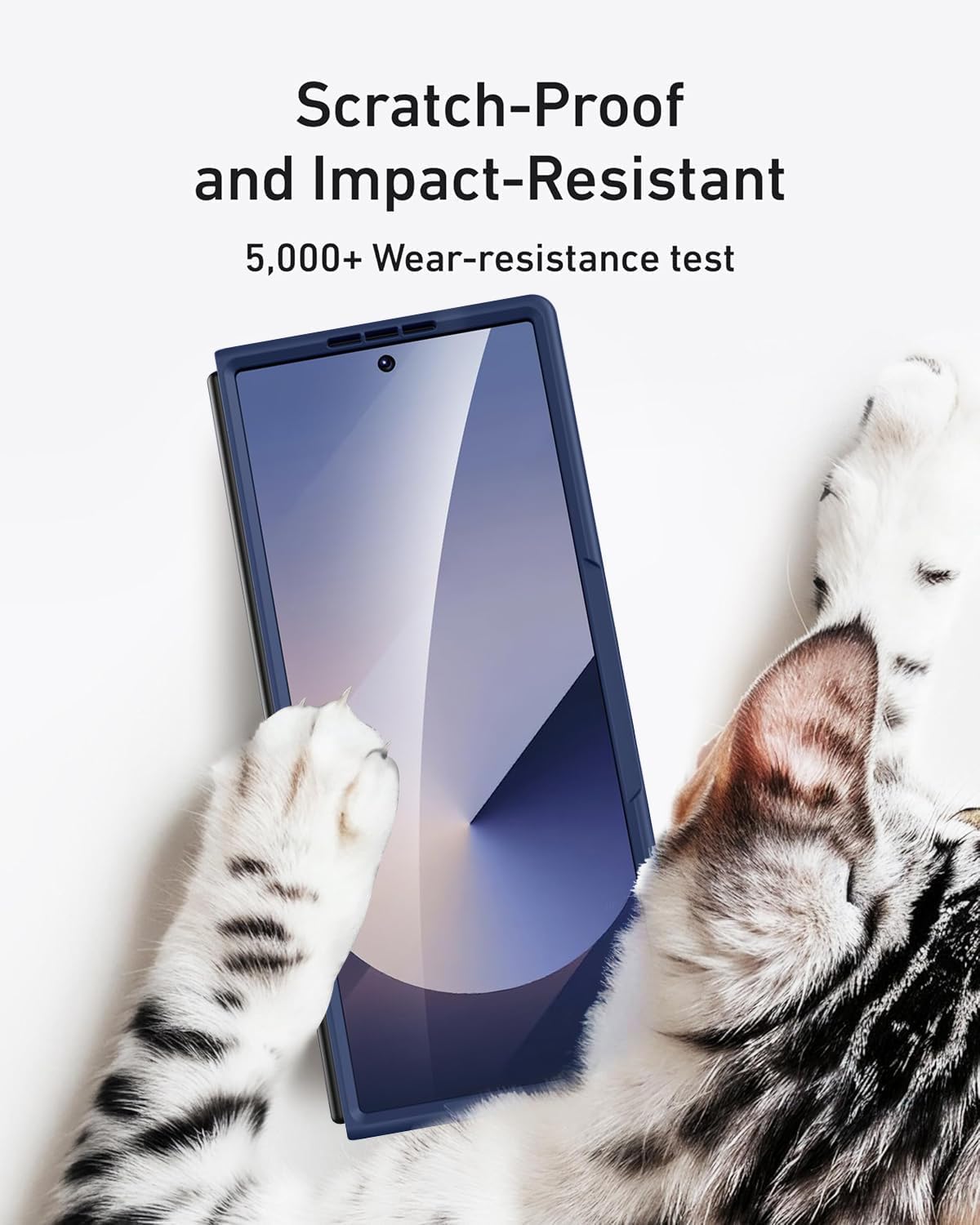 Miimall for Samsung Galaxy Z Fold 6 Case with S Pen Holder Slot [Military Grade Drop][Built-in Privacy Screen & Invisible Kickstand] Slim Thin Protective Phone Case for Galaxy Z Fold 6 5G Cover Blue