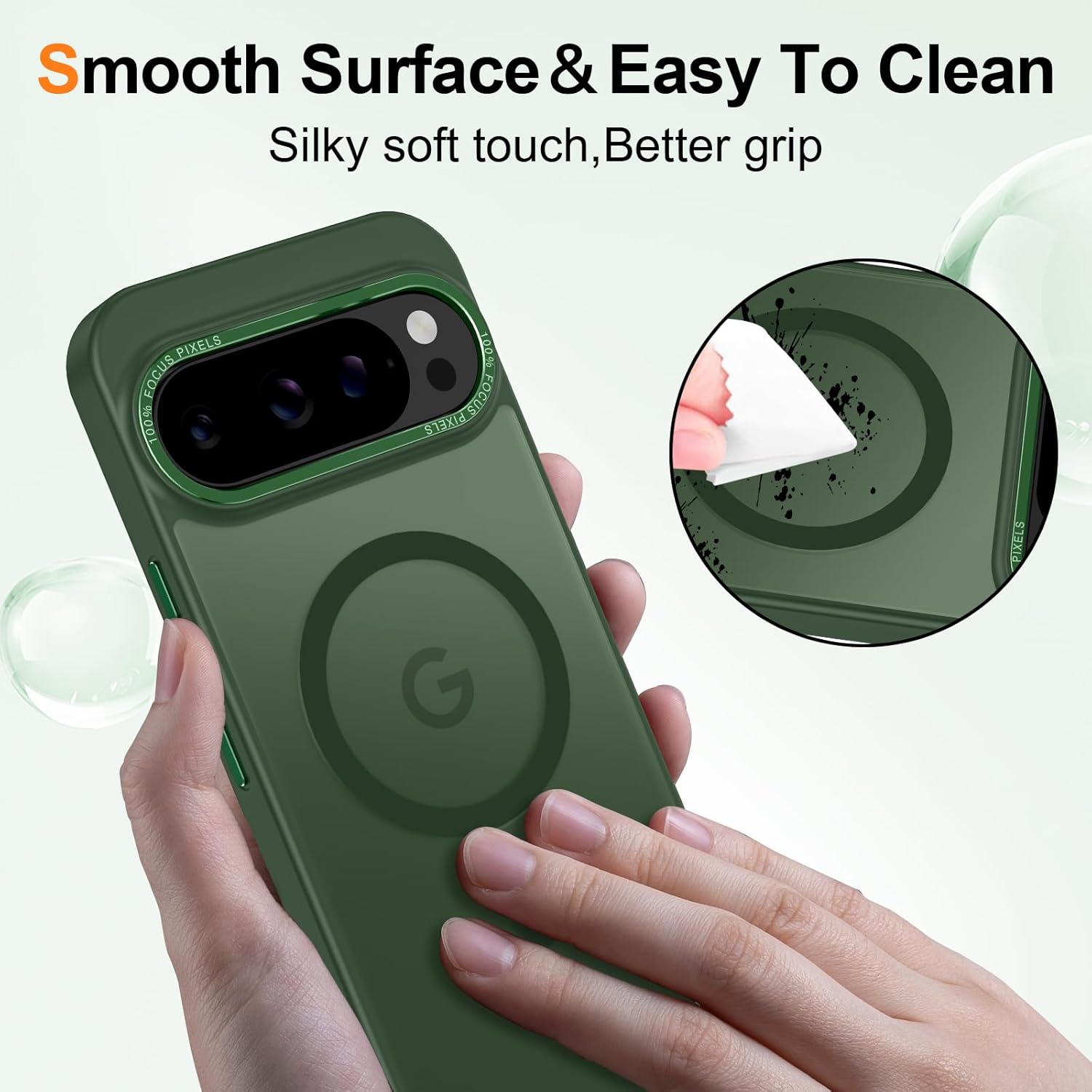 Magnetic for Google Pixel 10 Pro XL Case, [Military Grade Drop Protection] [Compatible with MagSafe] Shockproof Slim Translucent Matte Anti-Slip for Women Girls Men Case, Forest Green
