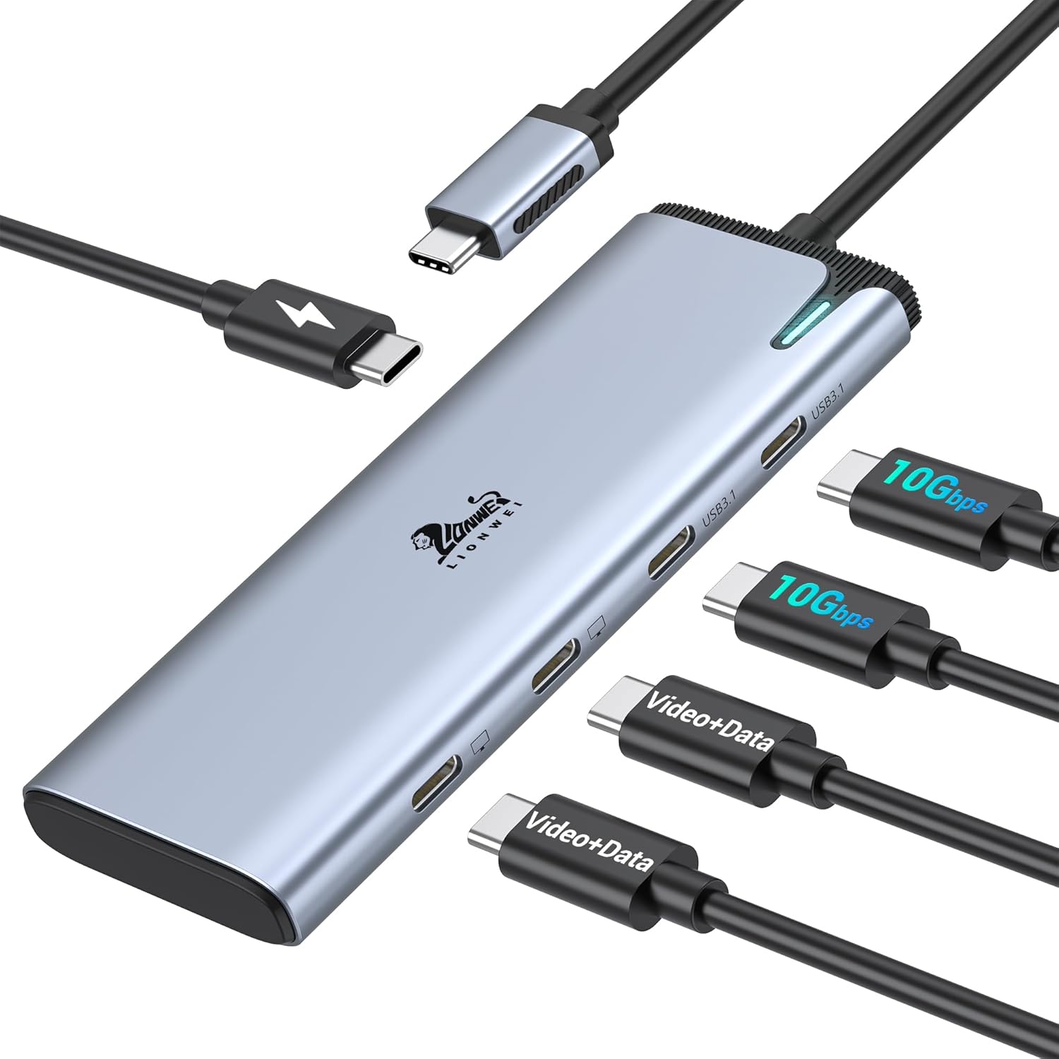 USB C Docking Station Dual Monitor 4K@60Hz DP Alt Mode, USB C Video Hub with 10Gbps Data Transfer, 100W PD Charging, USBC Splitter for Dell/HP/Lenovo, Portable Monitor and More Type C Devices