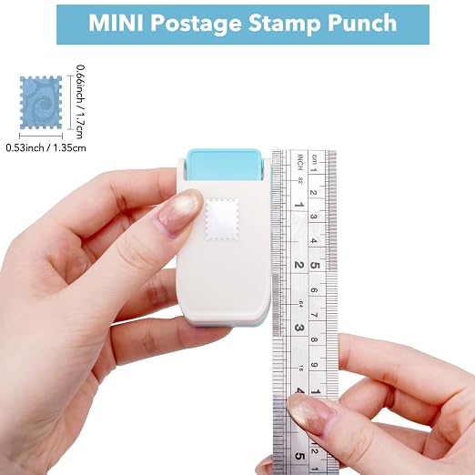 3 Pcs Stamp Punch, 1.5x1.25inch, 0.6x0.5inch Rectangle Postage Stamp Punch Maker - Image 4