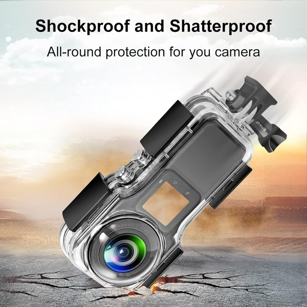 PULUZ 40m/131ft Dive Case for Insta360 One RS 1-Inch 360 Edition - Underwater Waterproof Housing Cover with PC Shell - Essential Camera Accessories