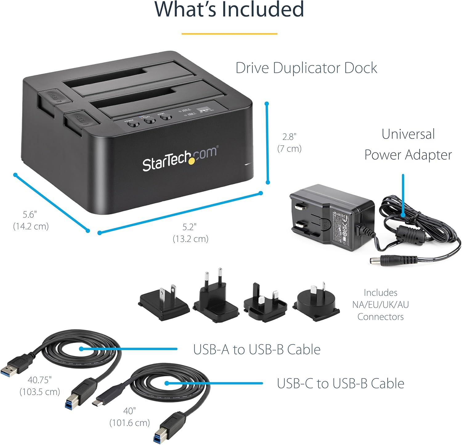 StarTech.com Standalone Hard Drive Duplicator, External Dual Bay HDD/SSD Cloner/Copier, USB to SATA III Docking Station